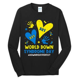 World Down Syndrome Day 321 Awareness Support Tall Long Sleeve T-Shirt