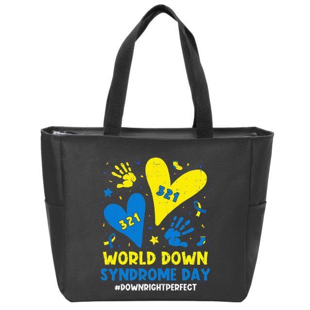 World Down Syndrome Day 321 Awareness Support Zip Tote Bag