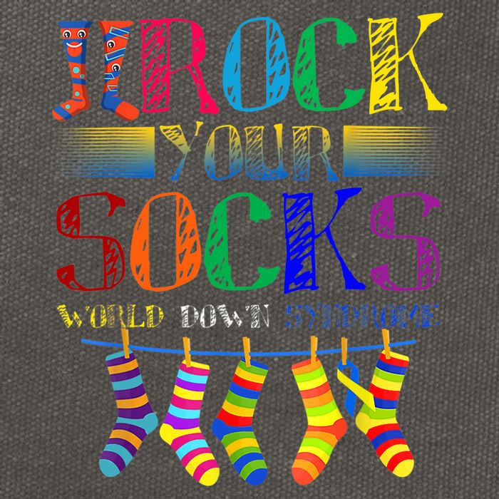 World Down Syndrome Day Rock Your Socks Globe Ribbon Cotton Canvas Backpack