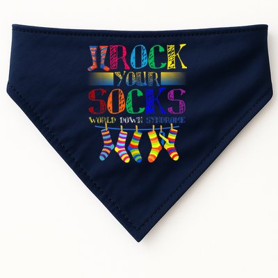 World Down Syndrome Day Rock Your Socks Globe Ribbon USA-Made Doggie Bandana