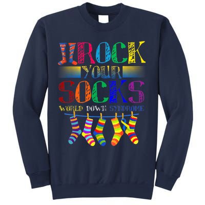 World Down Syndrome Day Rock Your Socks Globe Ribbon Sweatshirt