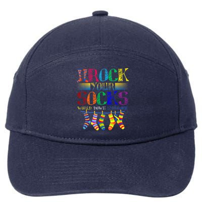World Down Syndrome Day Rock Your Socks Globe Ribbon 7-Panel Snapback Hat