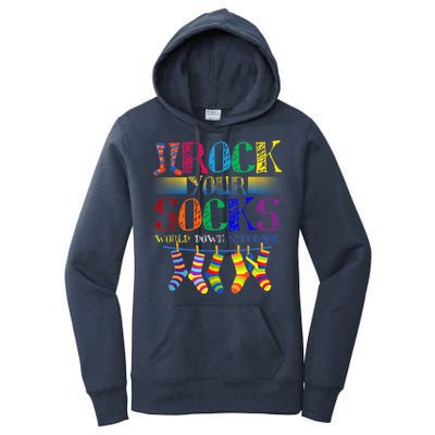 World Down Syndrome Day Rock Your Socks Globe Ribbon Women's Pullover Hoodie