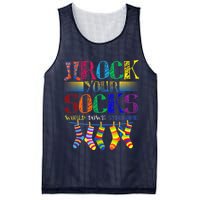 World Down Syndrome Day Rock Your Socks Globe Ribbon Mesh Reversible Basketball Jersey Tank