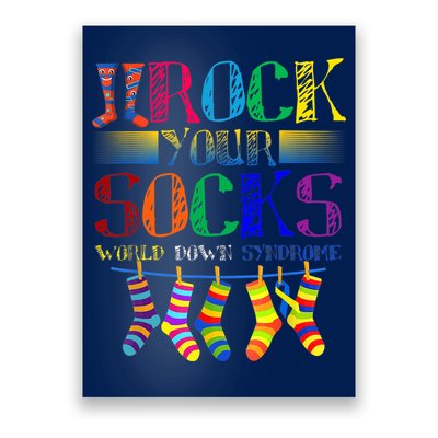 World Down Syndrome Day Rock Your Socks Globe Ribbon Poster