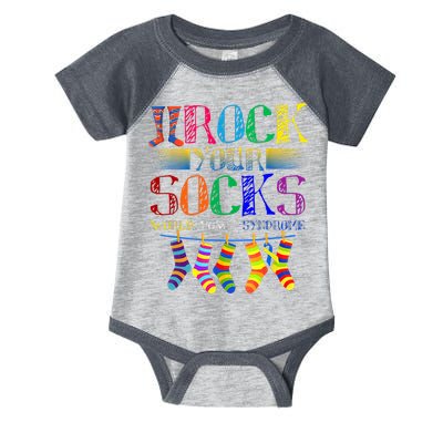 World Down Syndrome Day Rock Your Socks Globe Ribbon Infant Baby Jersey Bodysuit