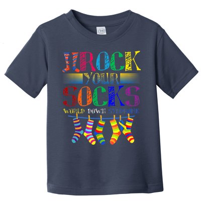 World Down Syndrome Day Rock Your Socks Globe Ribbon Toddler T-Shirt