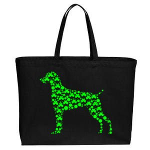 Weimaraner Dog Shamrock funny Leaf St Patrick Day Cotton Canvas Jumbo Tote