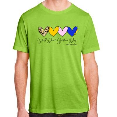 World Down Syndrome Day March 21st Awareness Heart Adult ChromaSoft Performance T-Shirt