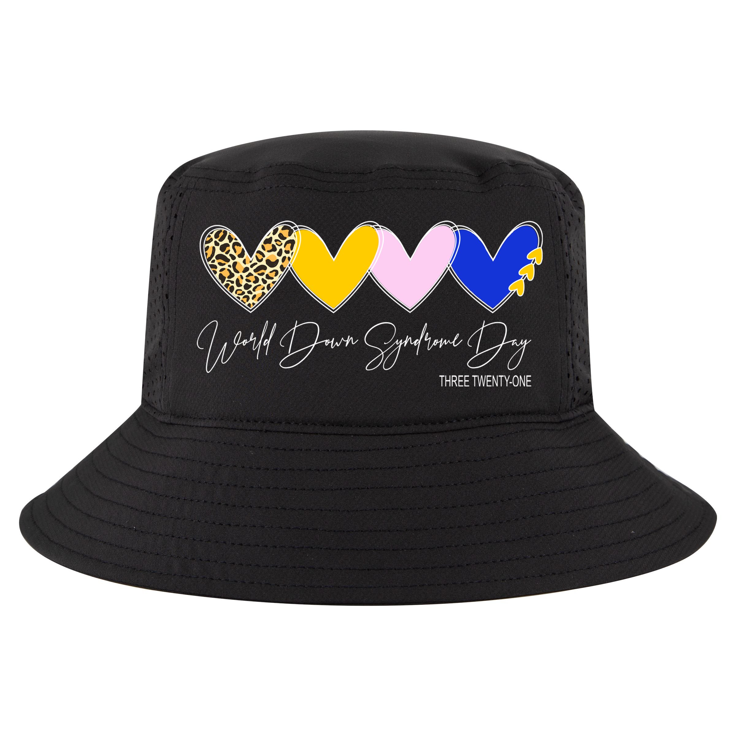 World Down Syndrome Day March 21st Awareness Heart Cool Comfort Performance Bucket Hat
