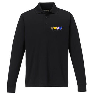 World Down Syndrome Day March 21st Awareness Heart Performance Long Sleeve Polo