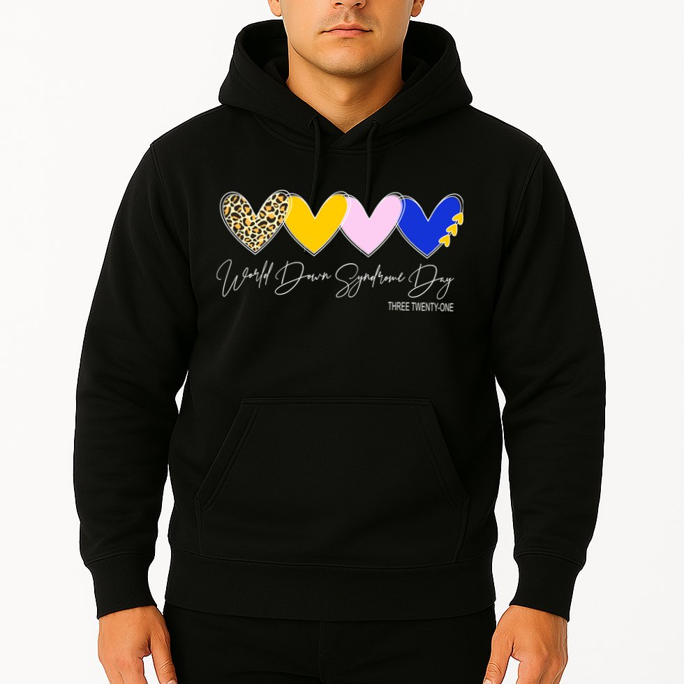 World Down Syndrome Day March 21st Awareness Heart Hoodie