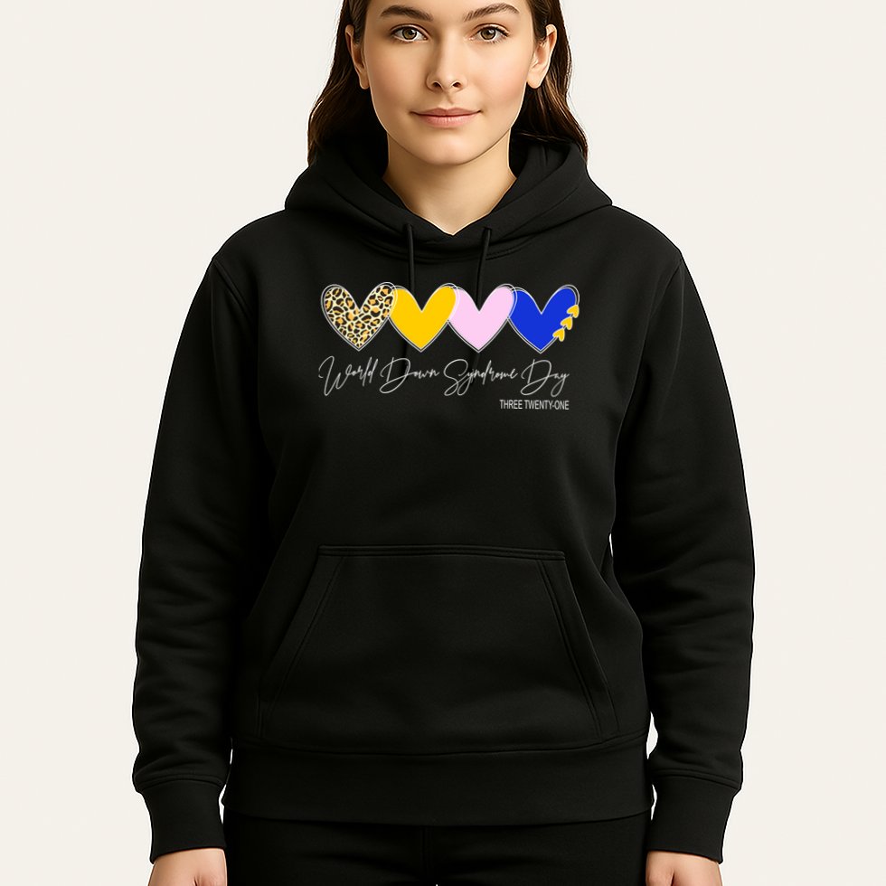 World Down Syndrome Day March 21st Awareness Heart Hoodie