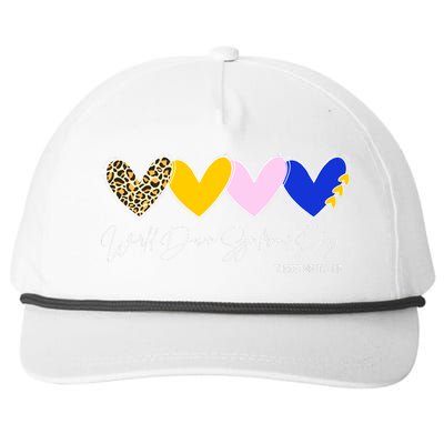 World Down Syndrome Day March 21st Awareness Heart Snapback Five-Panel Rope Hat