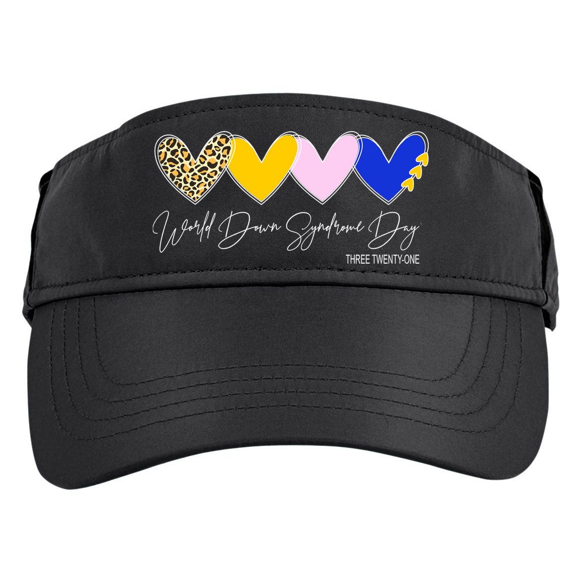 World Down Syndrome Day March 21st Awareness Heart Adult Drive Performance Visor