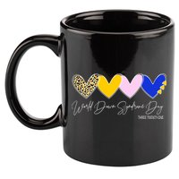 World Down Syndrome Day March 21st Awareness Heart 11oz C Handle Ceramic Mug