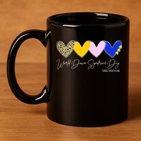 World Down Syndrome Day March 21st Awareness Heart 11oz C Handle Ceramic Mug