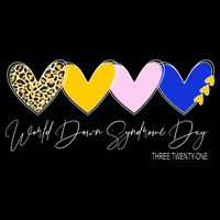 World Down Syndrome Day March 21st Awareness Heart 16 in Basic Backpack