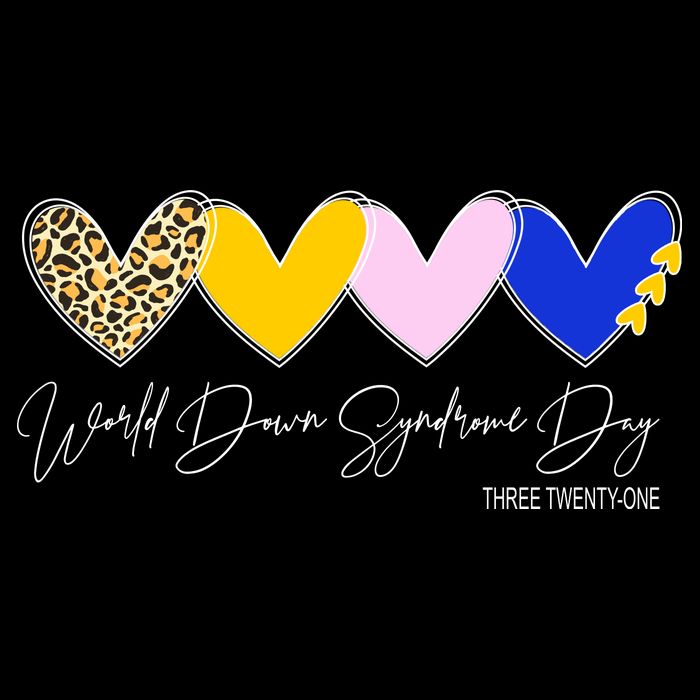 World Down Syndrome Day March 21st Awareness Heart 16 in Basic Backpack