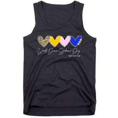 World Down Syndrome Day March 21st Awareness Heart Tank Top