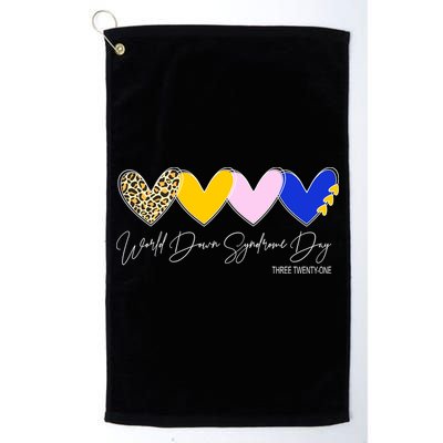 World Down Syndrome Day March 21st Awareness Heart Golf Towel