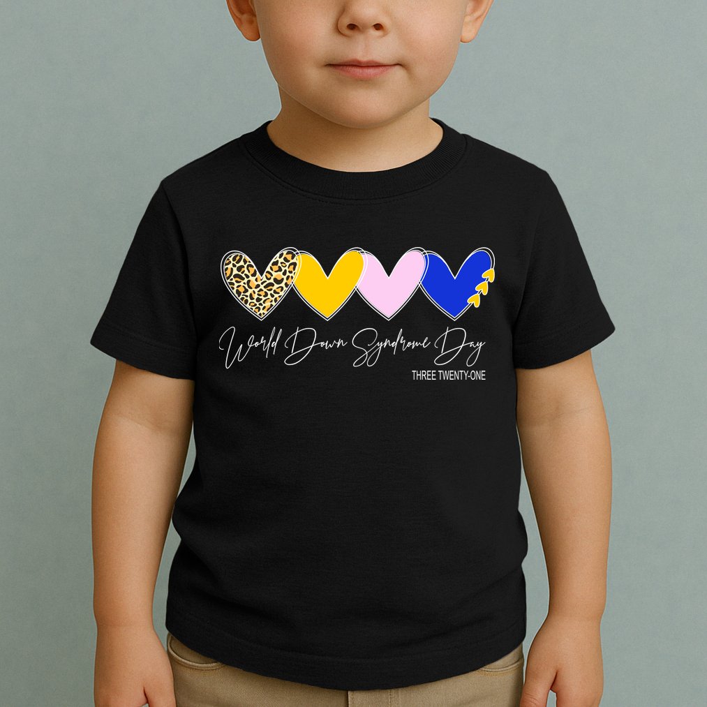 World Down Syndrome Day March 21st Awareness Heart Toddler T-Shirt