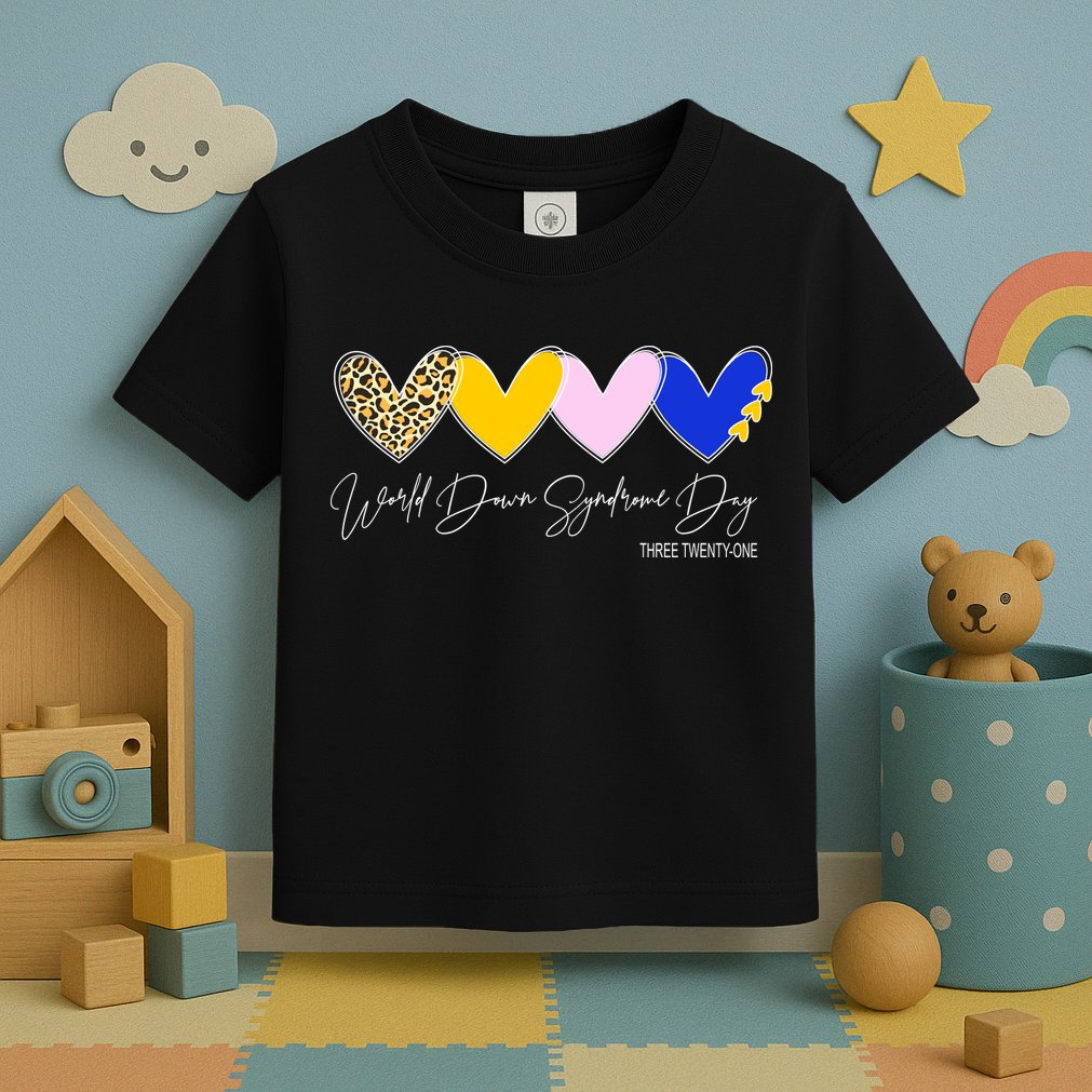 World Down Syndrome Day March 21st Awareness Heart Toddler T-Shirt