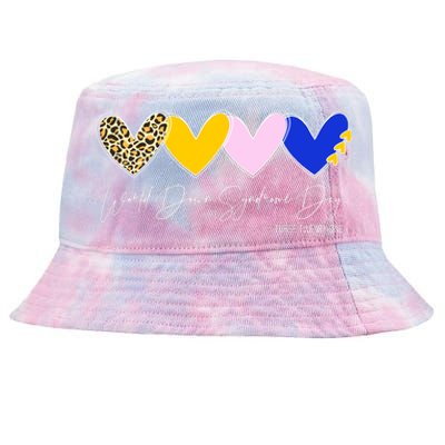 World Down Syndrome Day March 21st Awareness Heart Tie-Dyed Bucket Hat