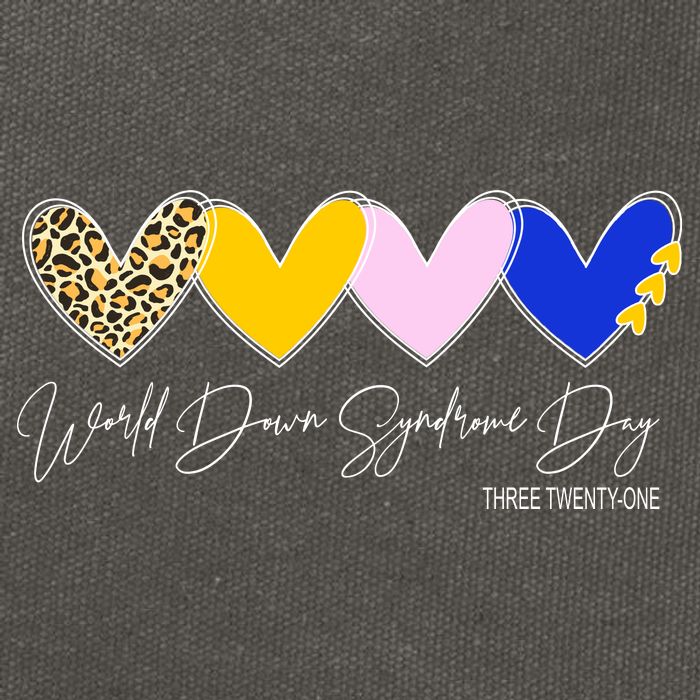 World Down Syndrome Day March 21st Awareness Heart Cotton Canvas Backpack