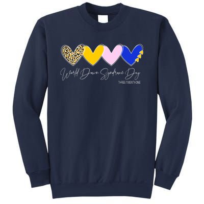 World Down Syndrome Day March 21st Awareness Heart Sweatshirt