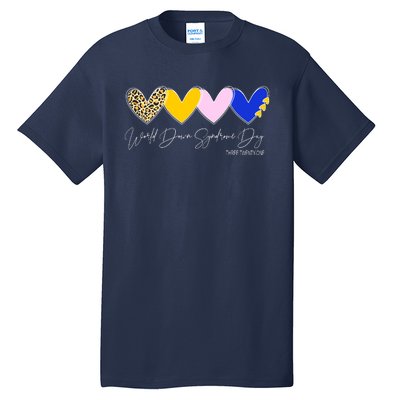 World Down Syndrome Day March 21st Awareness Heart Tall T-Shirt