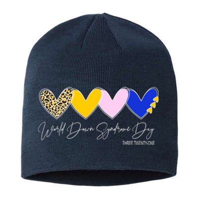 World Down Syndrome Day March 21st Awareness Heart Sustainable Beanie