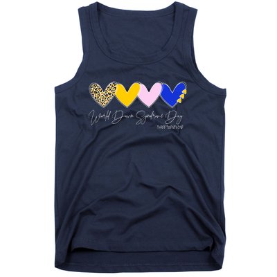 World Down Syndrome Day March 21st Awareness Heart Tank Top