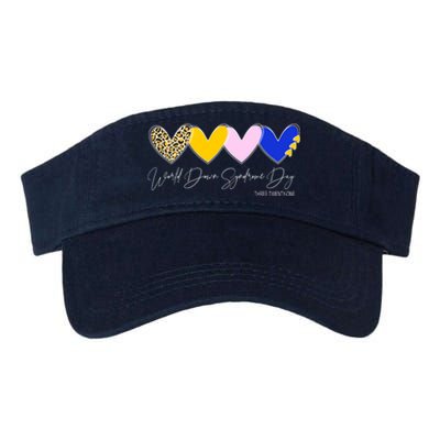 World Down Syndrome Day March 21st Awareness Heart Valucap Bio-Washed Visor