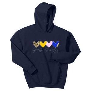 World Down Syndrome Day March 21st Awareness Heart Kids Hoodie