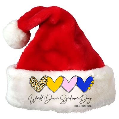 World Down Syndrome Day March 21st Awareness Heart Premium Christmas Santa Hat