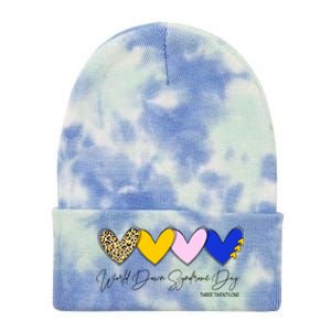 World Down Syndrome Day March 21st Awareness Heart Tie Dye 12in Knit Beanie