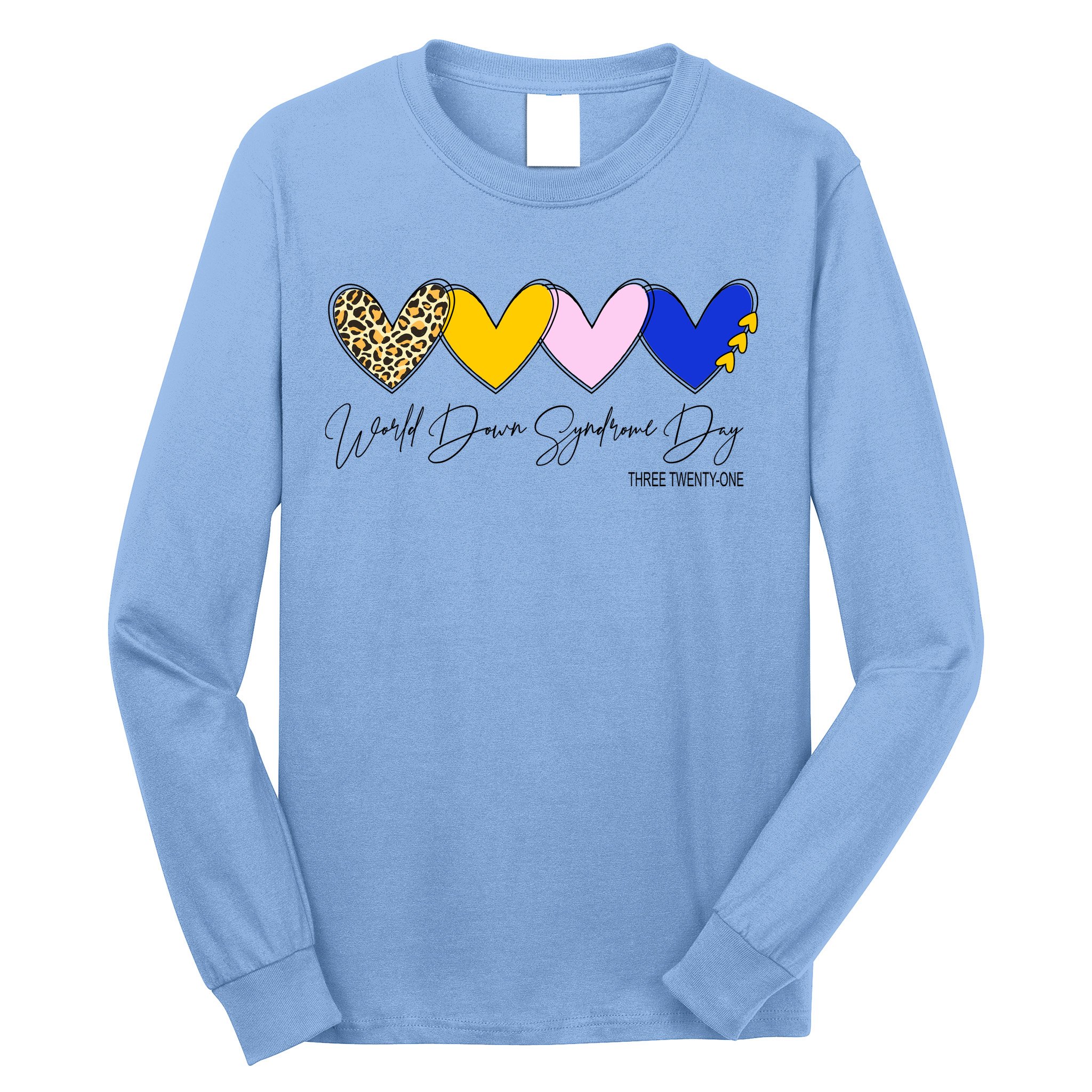 World Down Syndrome Day March 21st Awareness Heart Long Sleeve Shirt