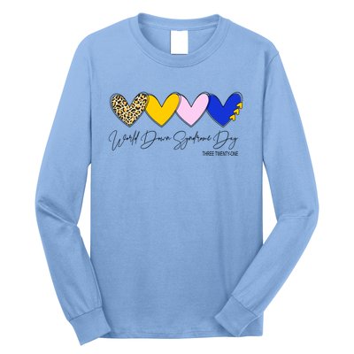 World Down Syndrome Day March 21st Awareness Heart Long Sleeve Shirt