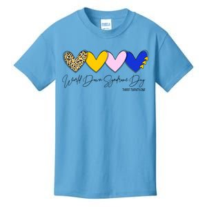 World Down Syndrome Day March 21st Awareness Heart Kids T-Shirt