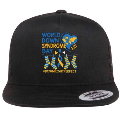 World Down Syndrome Day Awareness T21 Teacher  Flat Bill Trucker Hat
