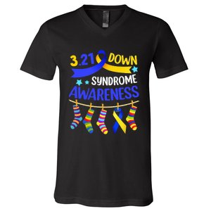 World Down Syndrome Day Awareness Socks 21 March V-Neck T-Shirt