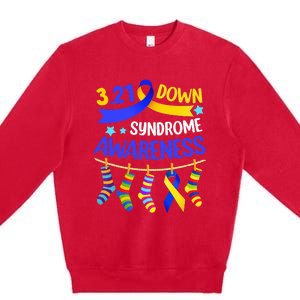 World Down Syndrome Day Awareness Socks 21 March Premium Crewneck Sweatshirt