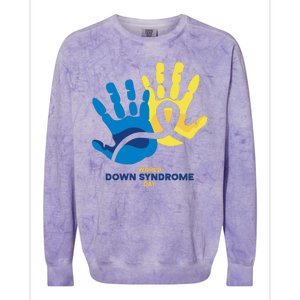 World Down Syndrome Day Handprint Awareness Colorblast Crewneck Sweatshirt