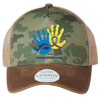 World Down Syndrome Day Handprint Awareness Legacy Tie Dye Trucker Hat