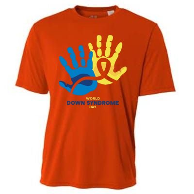 World Down Syndrome Day Handprint Awareness Cooling Performance Crew T-Shirt