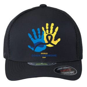 World Down Syndrome Day Handprint Awareness Flexfit Unipanel Trucker Cap