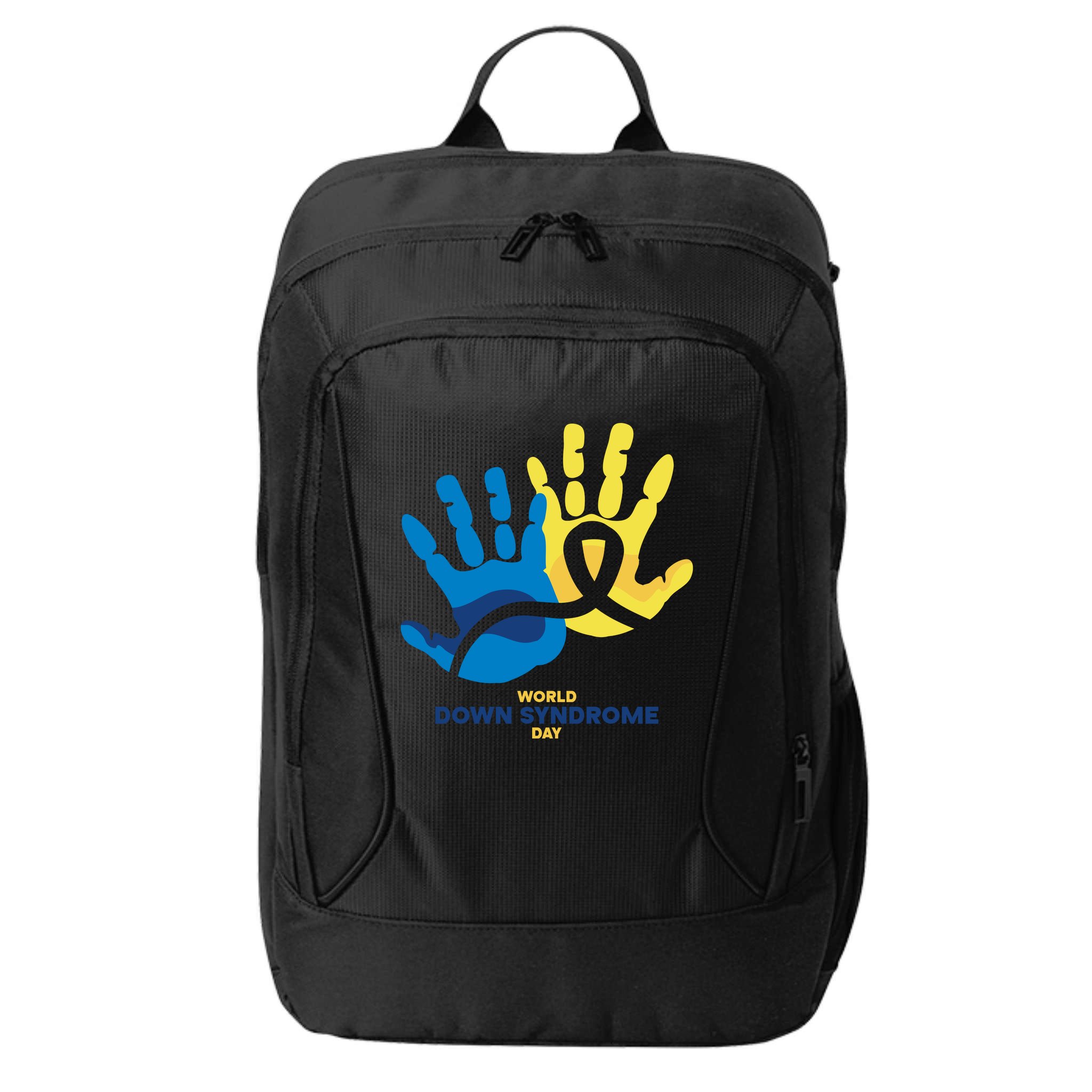 World Down Syndrome Day Handprint Awareness City Backpack