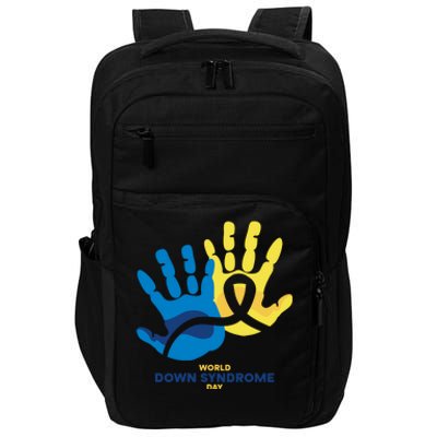 World Down Syndrome Day Handprint Awareness Impact Tech Backpack