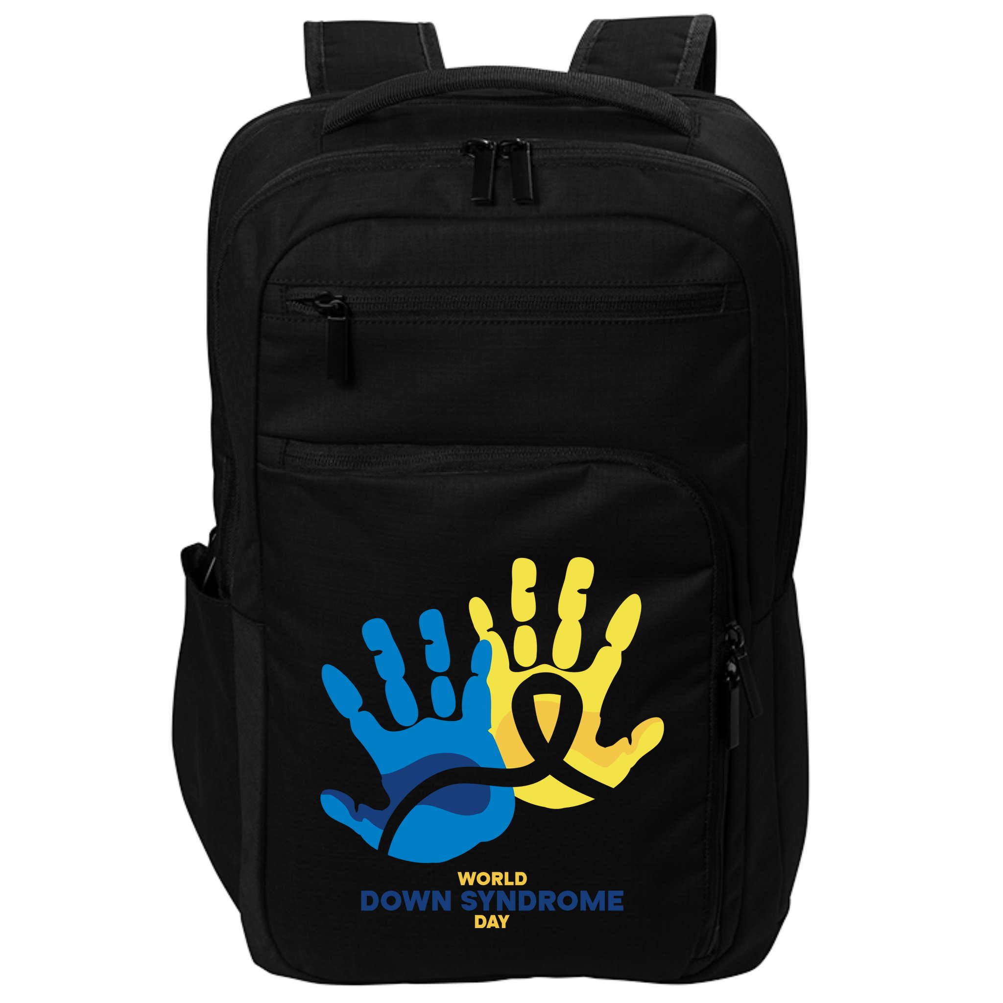 World Down Syndrome Day Handprint Awareness Impact Tech Backpack